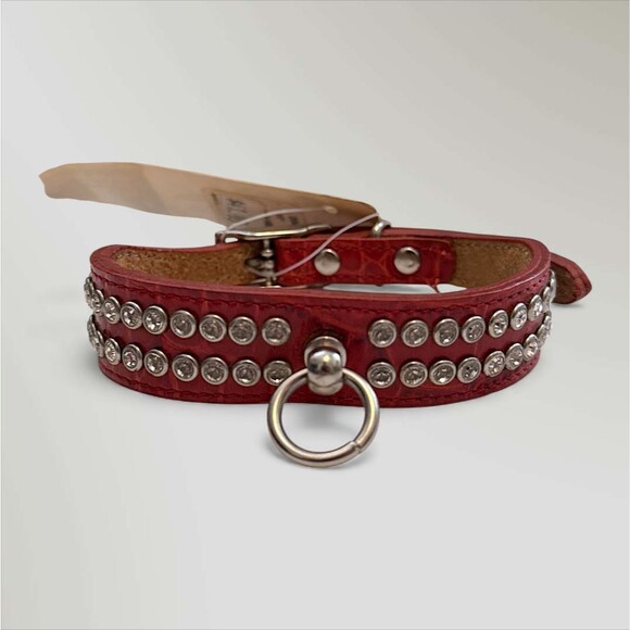 NWT Lady Churchwell's Cat Collar Swarovski Crystal Italian Leather - 10" - Picture 2 of 6